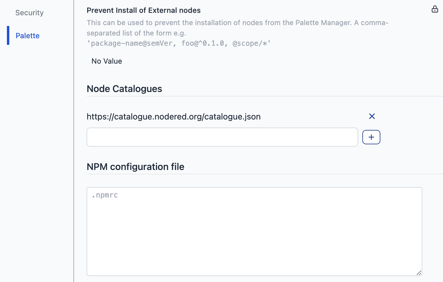Settings Custom Node Support